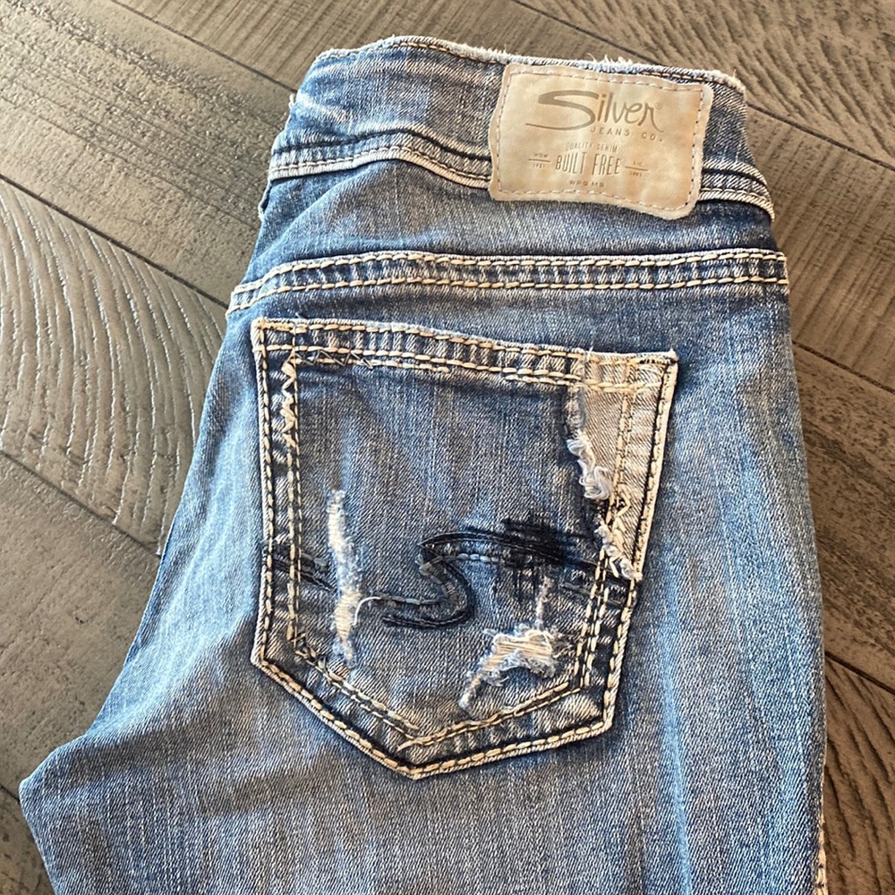 Silver Jean Capris
